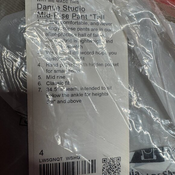 BNWT Lululemon Dance Studio Mid-Rise Pant *Tall colours in details, Size 4 - Picture 11 of 12